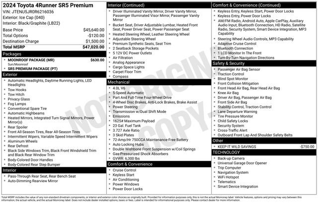 Used 2024 Toyota 4Runner SR5 Premium w/ Moonroof Package AWD/4WD image 36