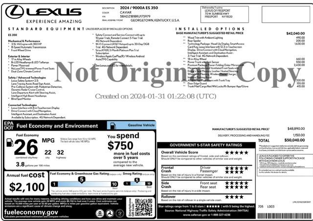 Used 2024 Lexus ES 350 w/ Premium Package image 28