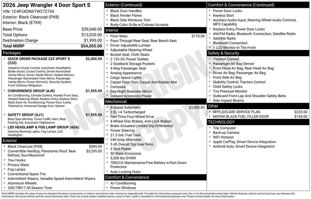New 2026 Jeep Wrangler Unlimited Sport AWD/4WD image 9