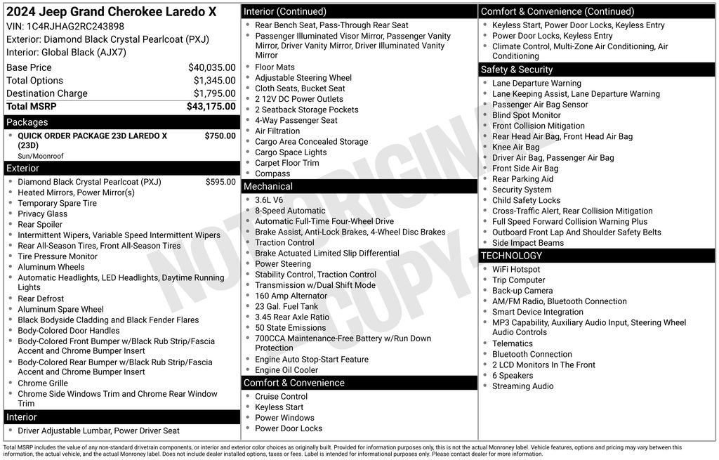 Used 2024 Jeep Grand Cherokee Laredo X image 34