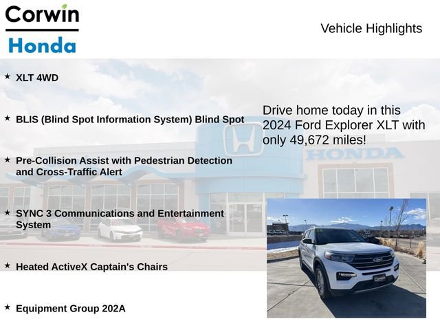 Used 2024 Ford Explorer XLT w/ Equipment Group 202A image 6