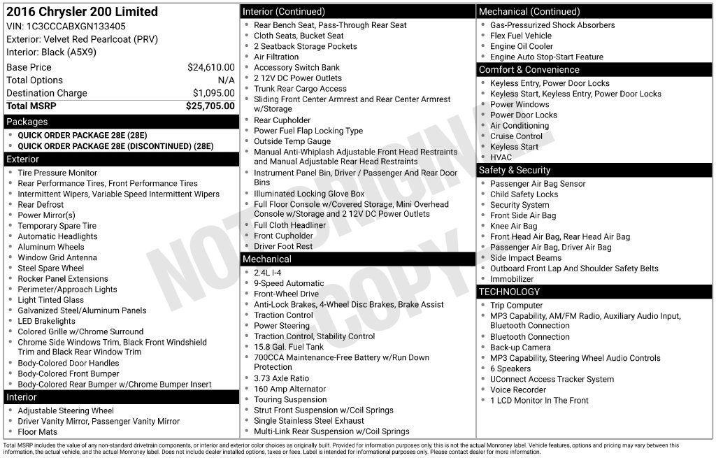 Used 2016 Chrysler 200 Limited FWD image 4