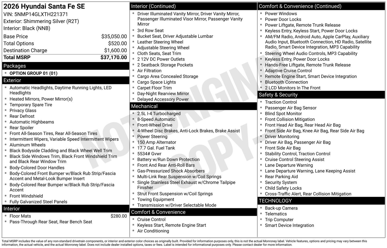 New 2026 Hyundai Santa Fe SE FWD image 20