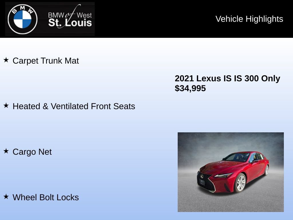 Used 2021 Lexus IS 300 AWD w/ Comfort Package image 16