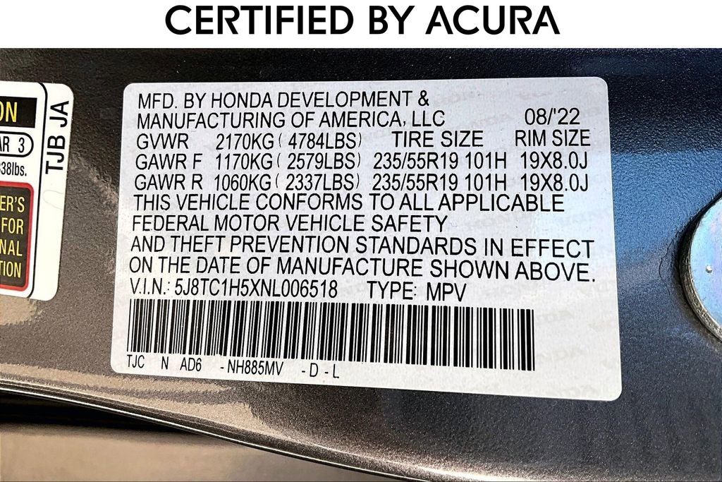 Certified 2022 Acura RDX w/ Technology Package image 42