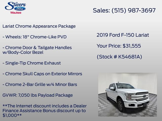 Used 2019 Ford F150 Lariat w/ Equipment Group 502A Luxury AWD/4WD image 28