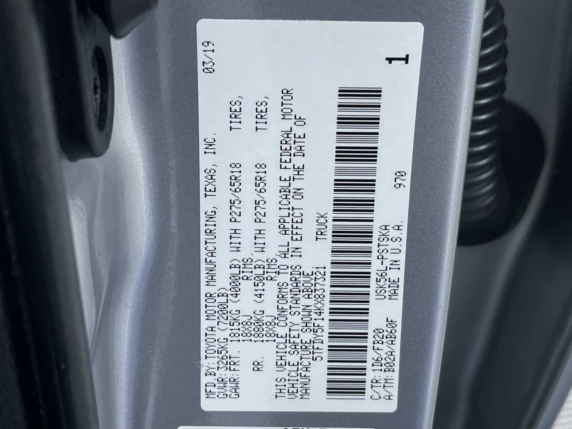Used 2019 Toyota Tundra SR5 w/ TRD Off Road Package AWD/4WD image 11