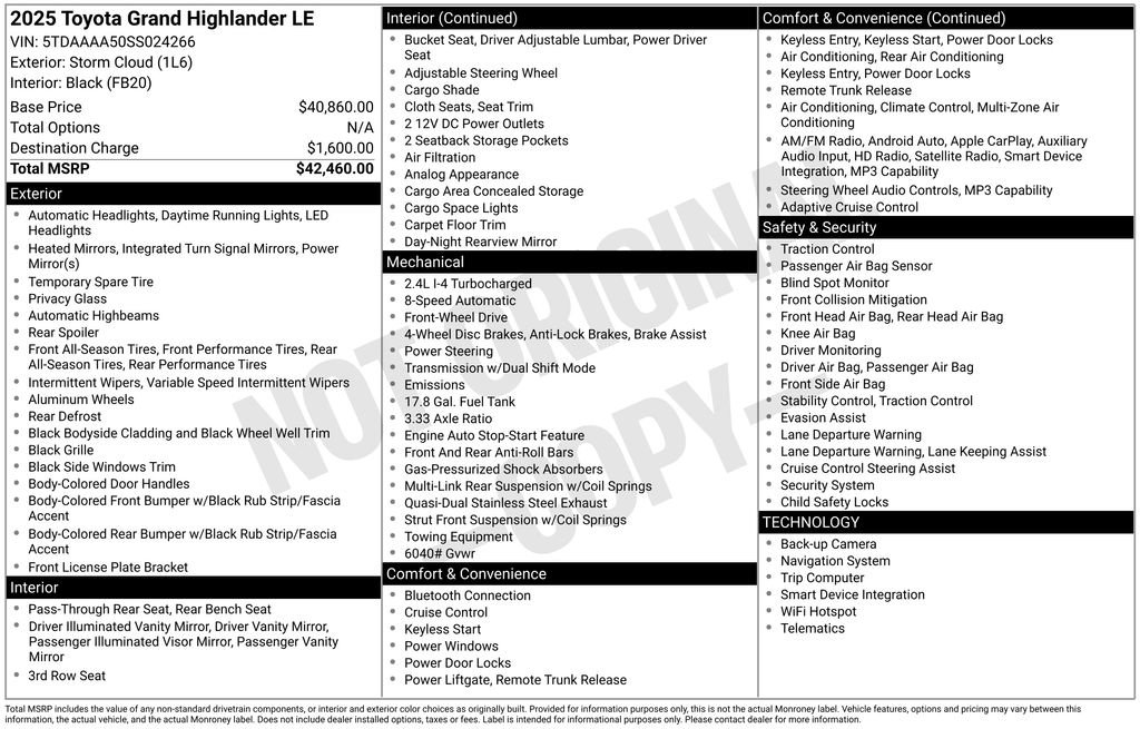 Used 2025 Toyota Grand Highlander FWD image 37