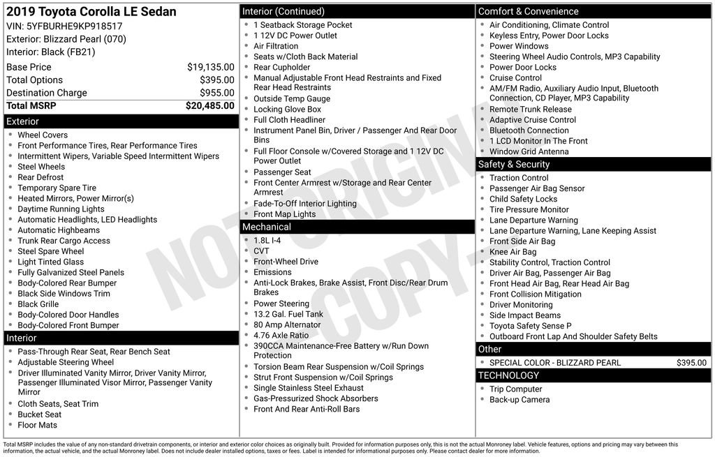 Used 2019 Toyota Corolla LE image 13