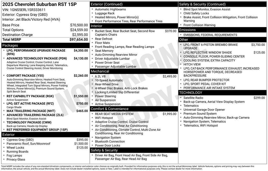 New 2025 Chevrolet Suburban RST image 4