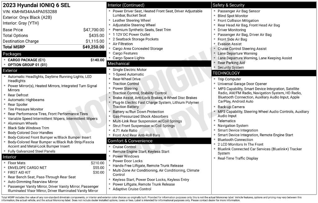 Certified 2023 Hyundai Ioniq 6 SEL w/ Cargo Package RWD image 5