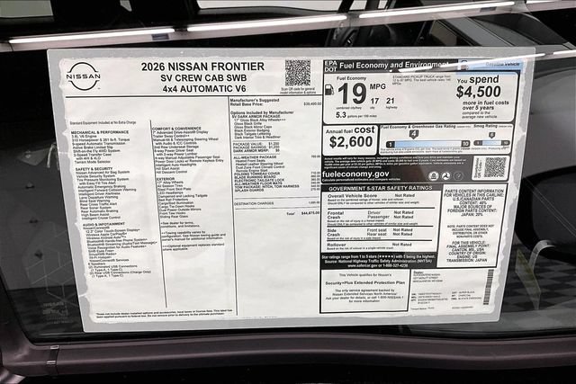 New 2026 Nissan Frontier SV w/ All-Weather Content Package AWD/4WD image 39