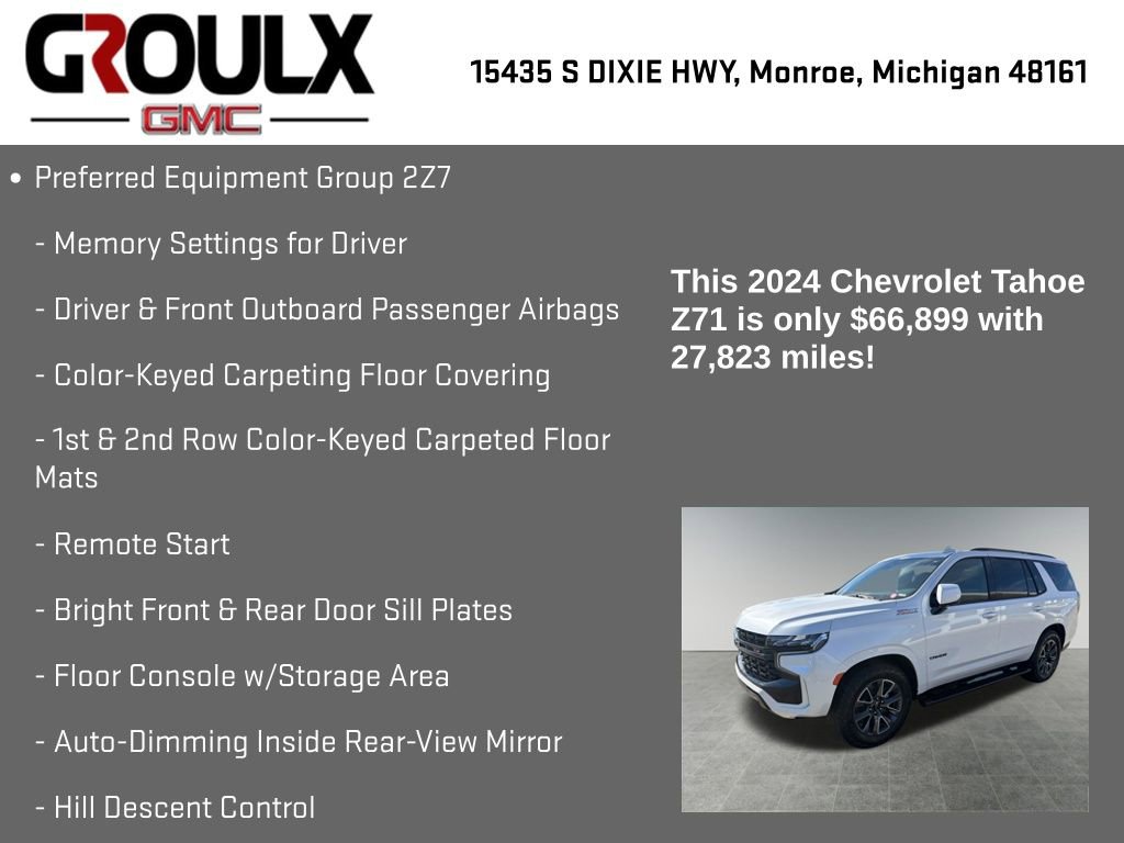 Used 2024 Chevrolet Tahoe Z71 w/ Z71 Off-Road Package AWD/4WD image 8