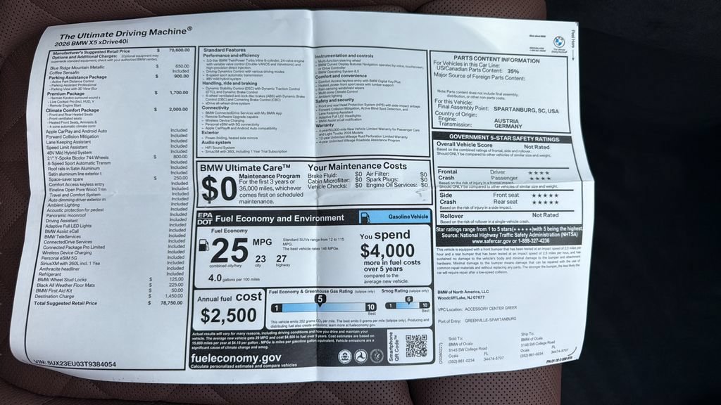 Certified 2026 BMW X5 xDrive40i w/ Climate Comfort Package AWD/4WD image 34