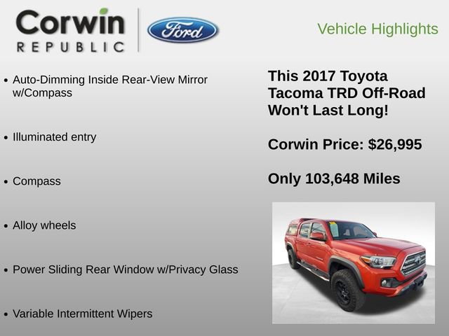 Used 2017 Toyota Tacoma TRD Off-Road w/ Tow Package (A/T) image 16