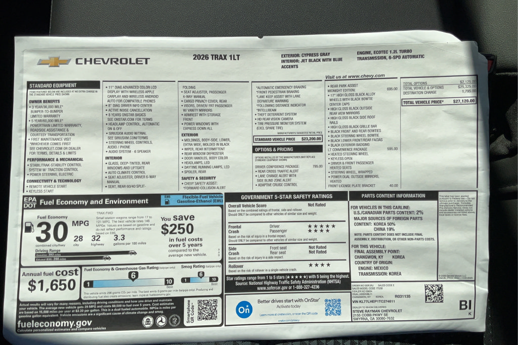 New 2026 Chevrolet Trax LT w/ Driver Confidence Package FWD image 22