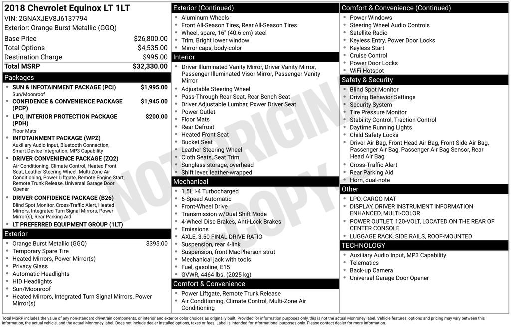 Used 2018 Chevrolet Equinox LT w/ Sun & Infotainment Package FWD image 32