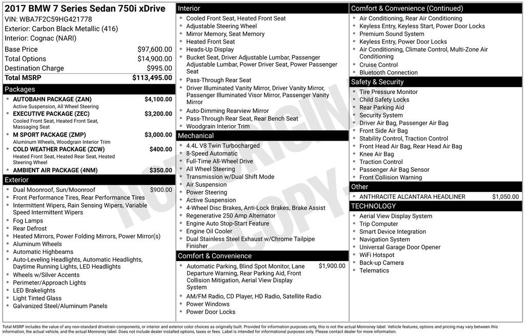 Used 2017 BMW 750i xDrive image 6
