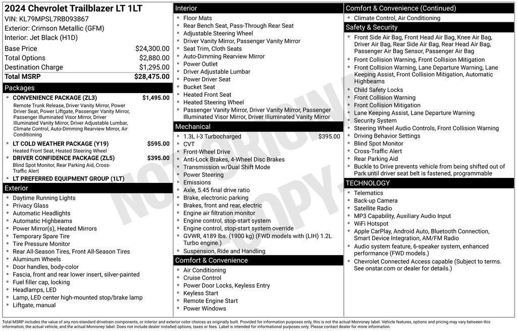 Used 2024 Chevrolet TrailBlazer LT w/ Convenience Package FWD image 11
