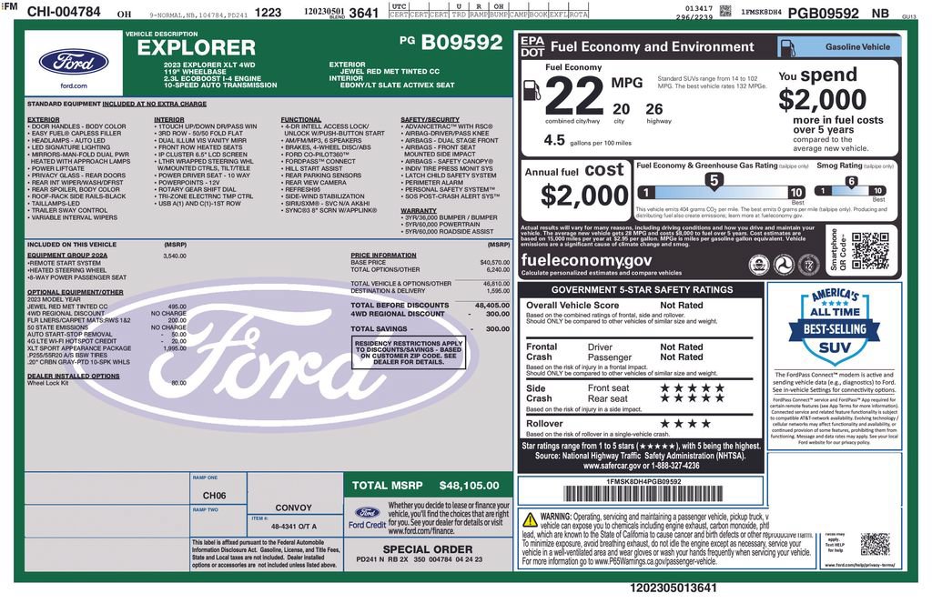 Used 2023 Ford Explorer XLT w/ Equipment Group 202A AWD/4WD image 51