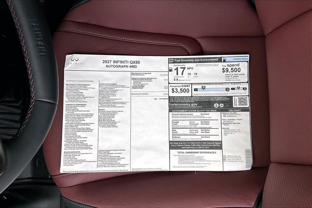 New 2027 INFINITI QX80 Autograph w/ Premium Cargo Package AWD/4WD image 35