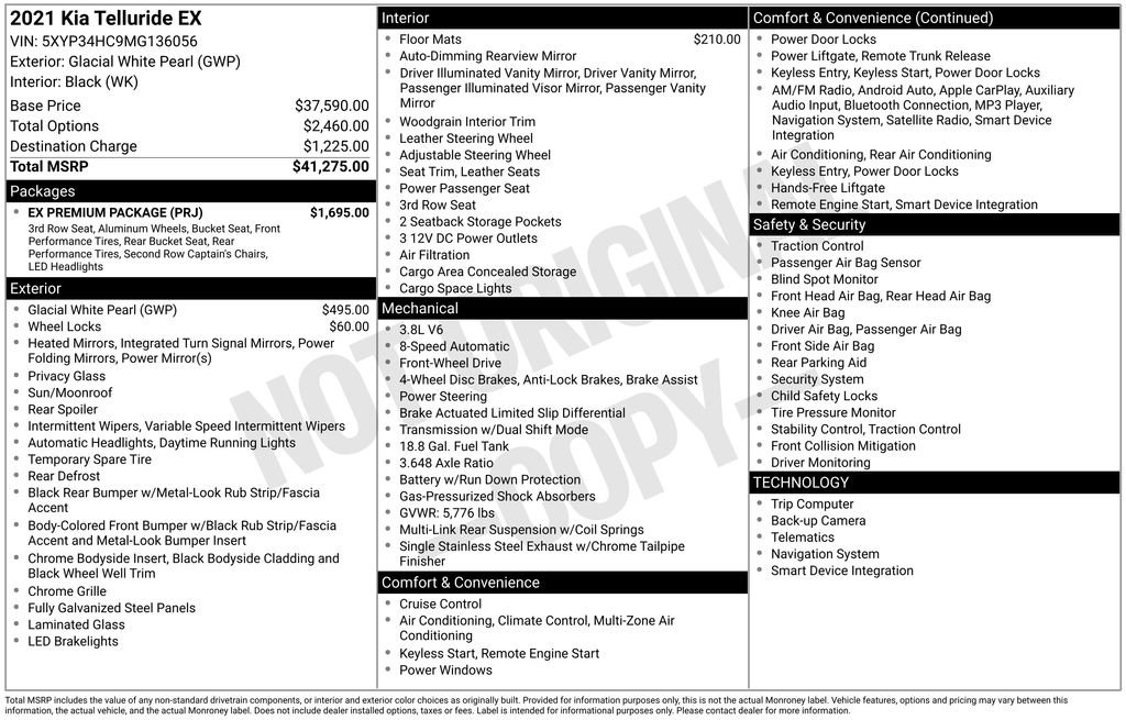 Used 2021 Kia Telluride EX w/ EX Premium Package image 8