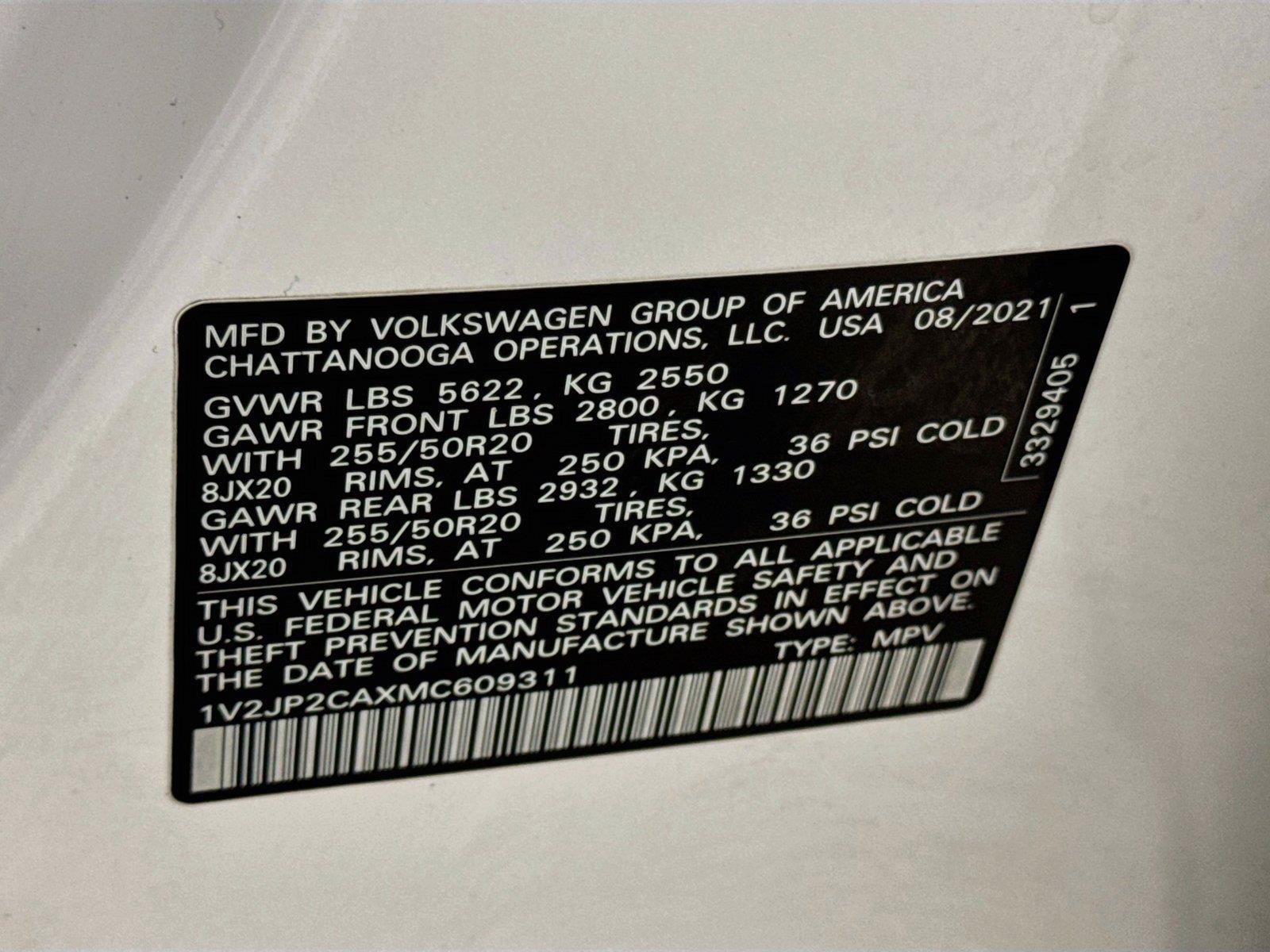 Used 2021 Volkswagen Atlas SE w/ Panoramic Sunroof Package FWD image 31