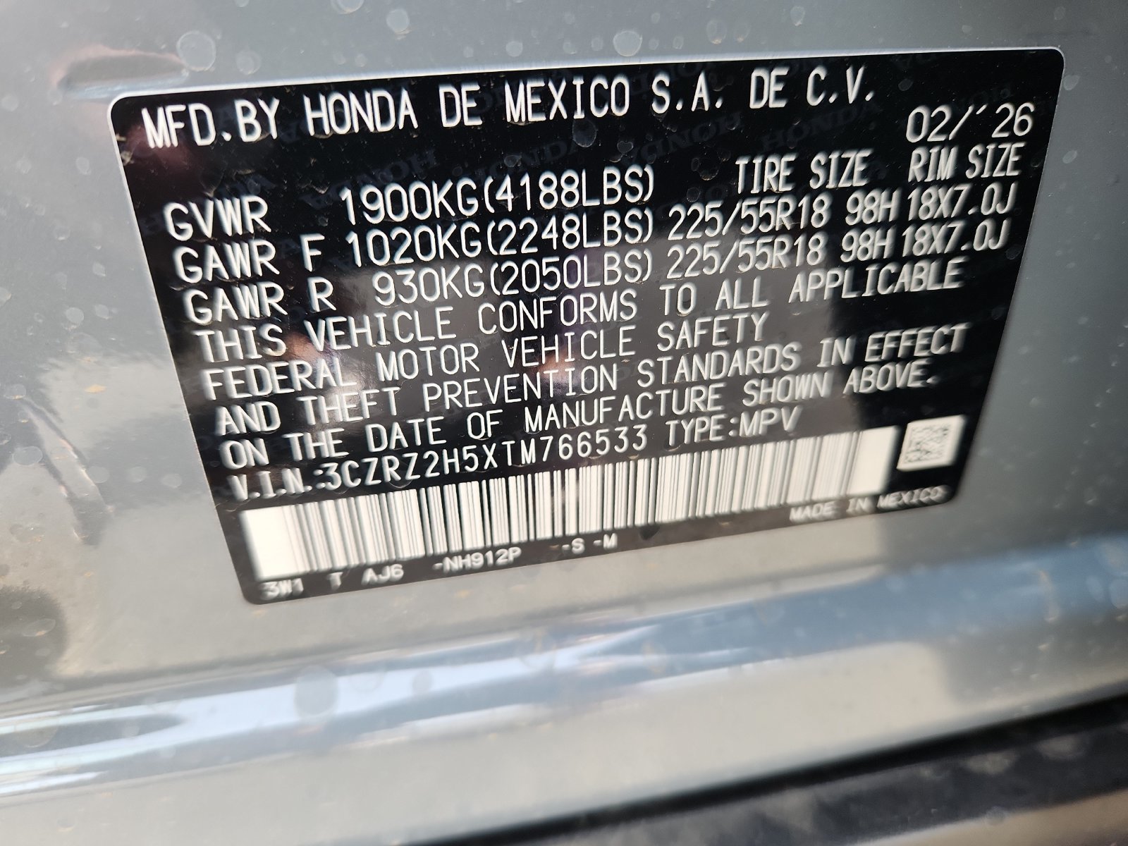Certified 2026 Honda HR-V Sport image 13