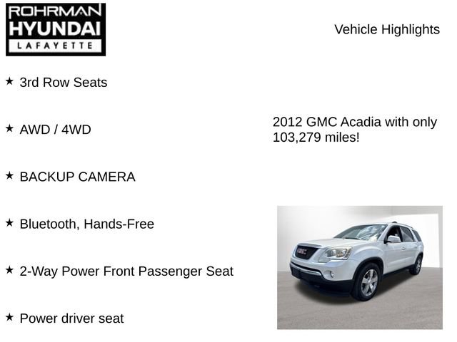 Used 2012 GMC Acadia SLT AWD/4WD image 8
