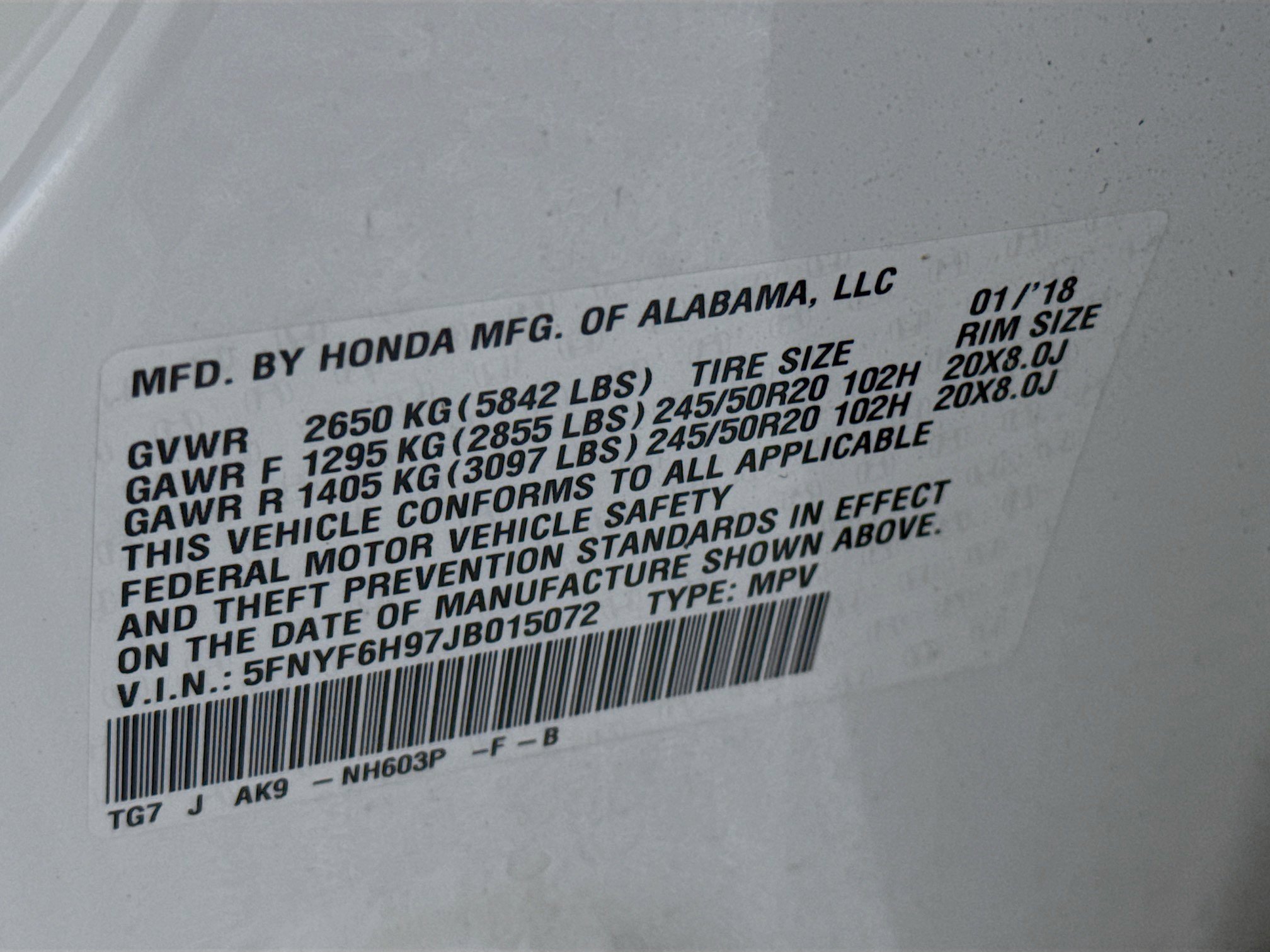 Certified 2018 Honda Pilot Touring image 35