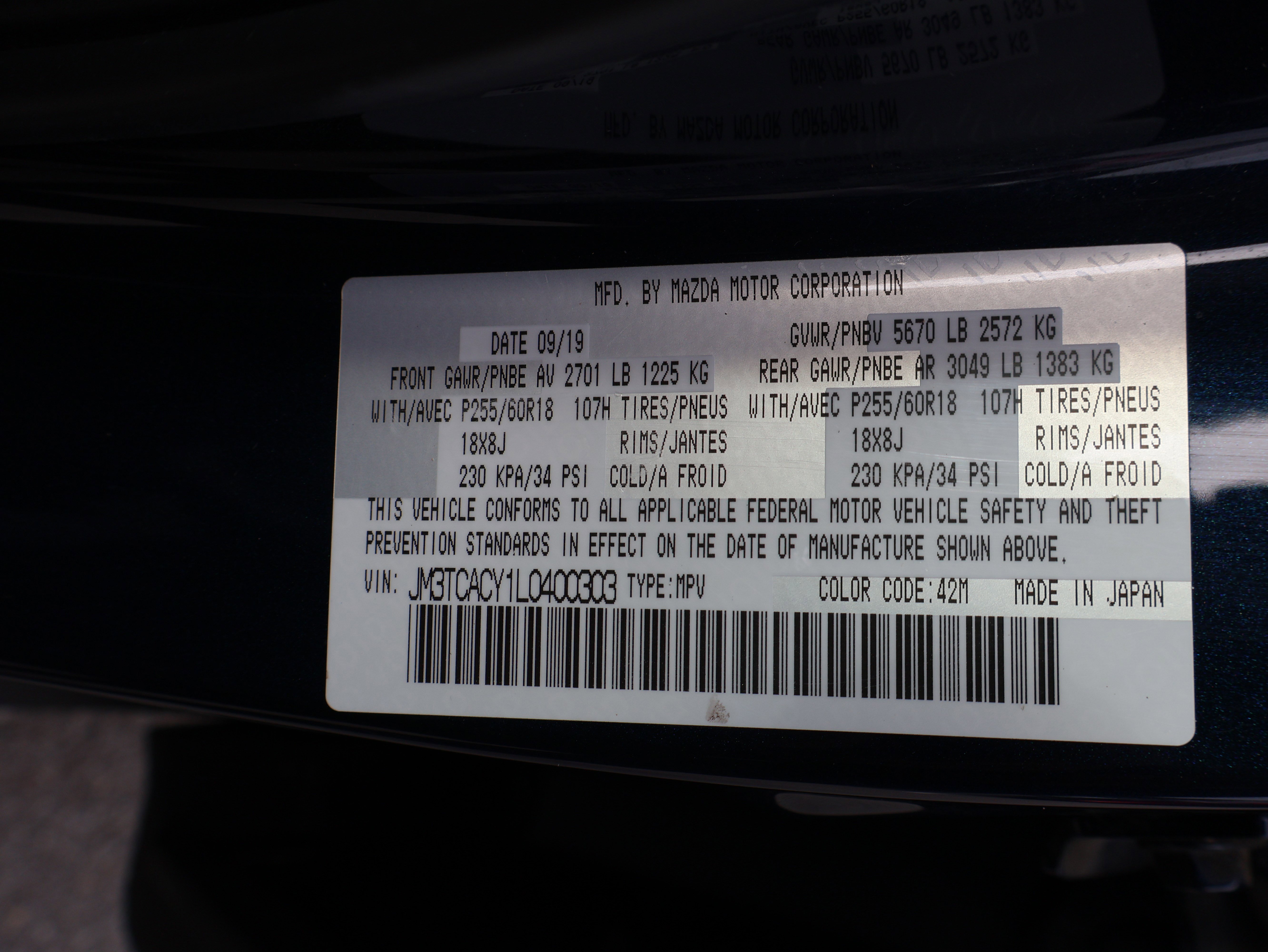 Used 2020 MAZDA CX-9 Touring image 37