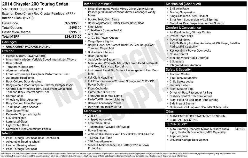 Used 2014 Chrysler 200 Touring FWD image 2