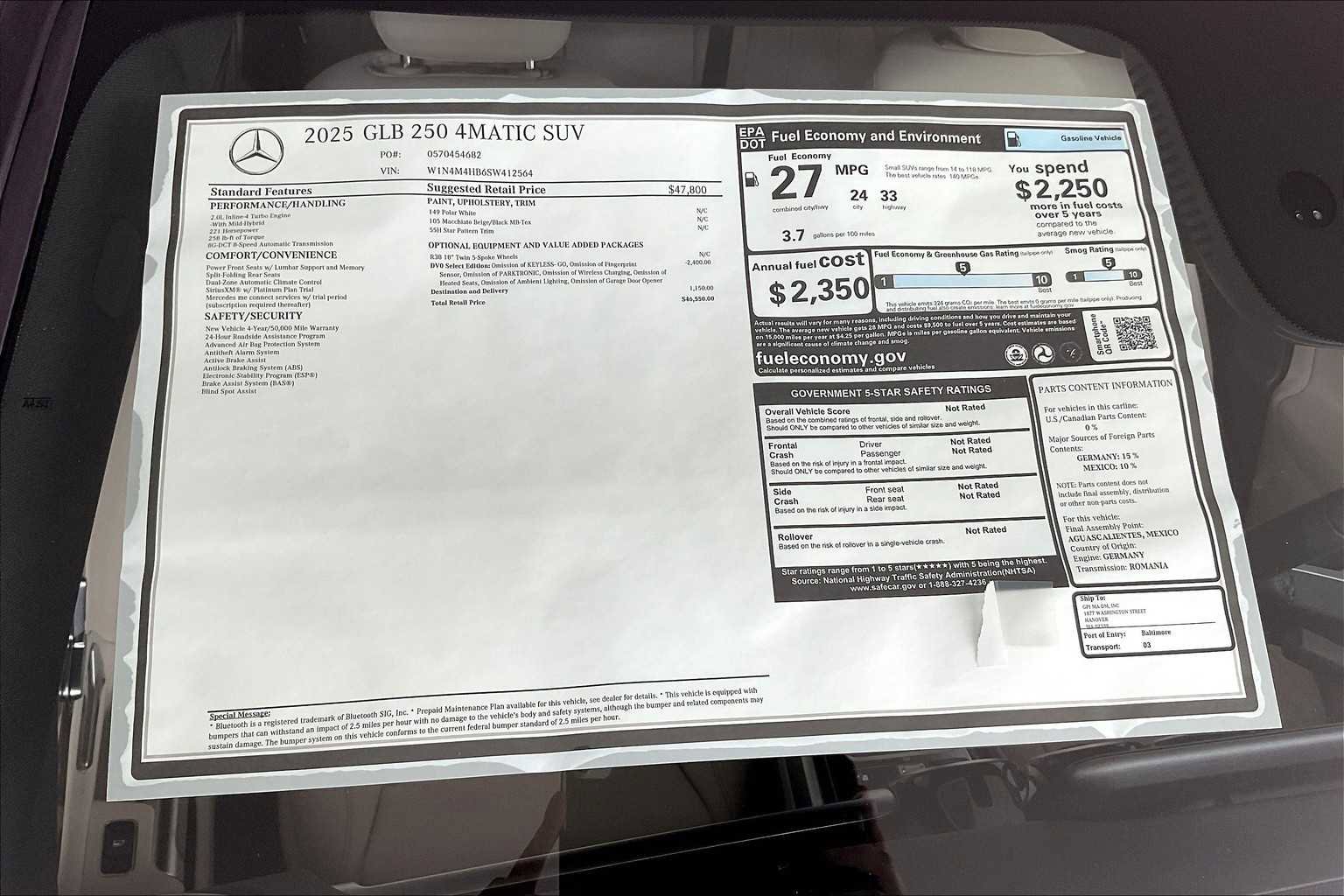 New 2025 Mercedes-Benz GLB 250 4MATIC image 17