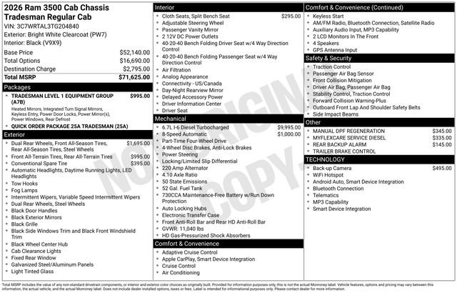 New 2026 RAM 3500 Tradesman AWD/4WD image 26