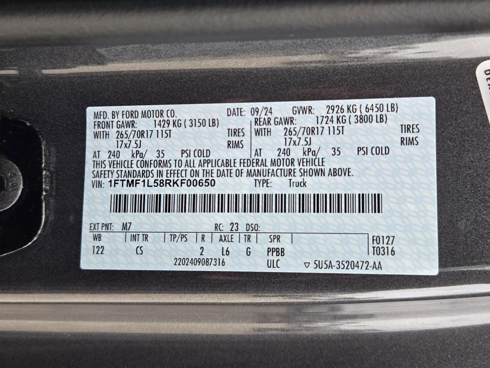 Used 2024 Ford F150 XL w/ Equipment Group 103A High AWD/4WD image 27