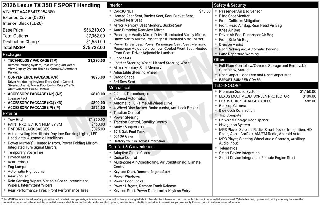 Used 2026 Lexus TX 350 AWD w/ Technology Package image 23