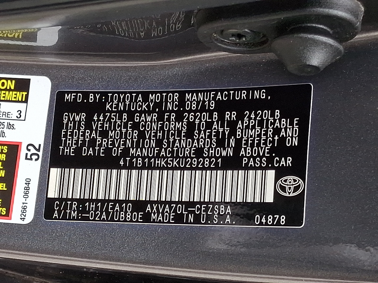 Used 2019 Toyota Camry SE FWD image 26
