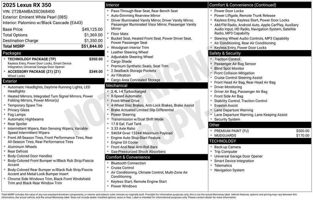 Used 2025 Lexus RX 350 FWD w/ Technology Package image 31