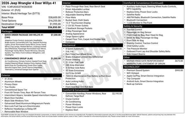 New 2026 Jeep Wrangler Unlimited Sport AWD/4WD image 17