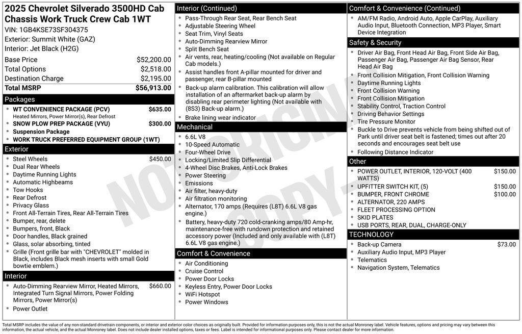 New 2025 Chevrolet Silverado 3500 W/T w/ WT Convenience Package AWD/4WD image 4