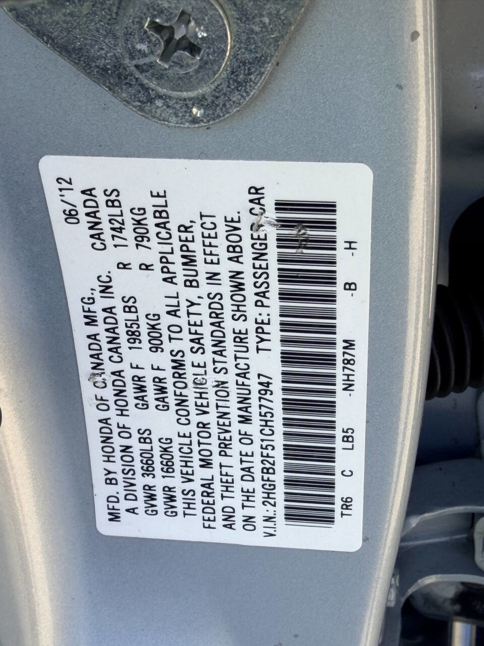 Used 2012 Honda Civic LX image 5
