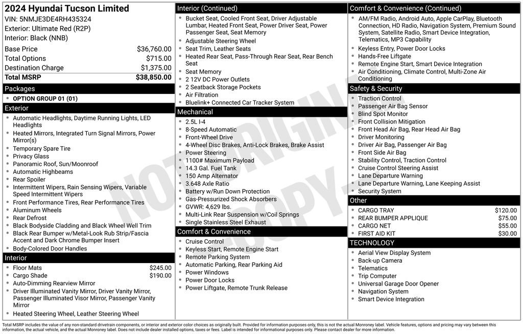 Certified 2024 Hyundai Tucson Limited FWD image 32