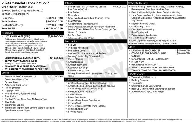 Certified 2024 Chevrolet Tahoe Z71 w/ Luxury Package image 6