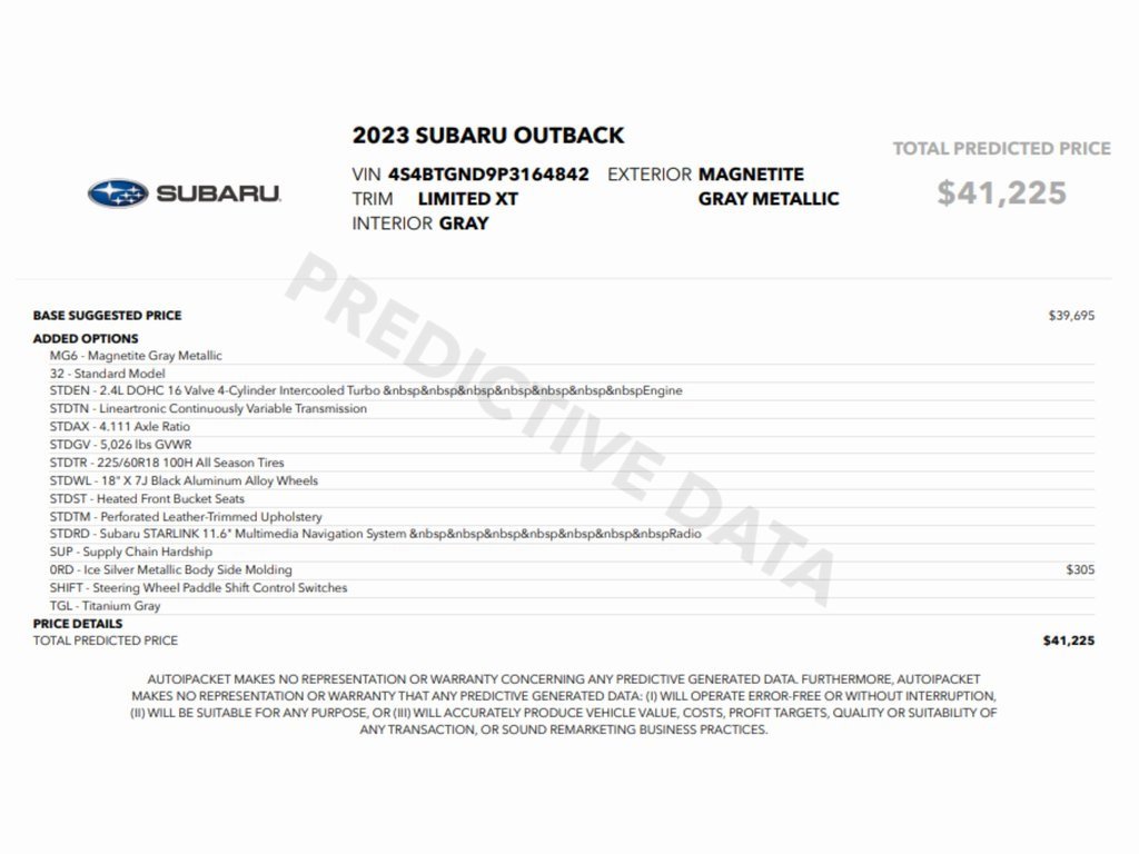 Used 2023 Subaru Outback Limited XT image 2