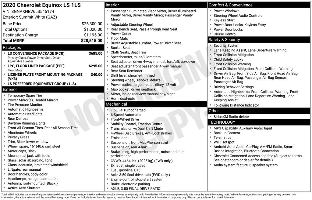 Used 2020 Chevrolet Equinox LS w/ LS Convenience Package FWD image 28