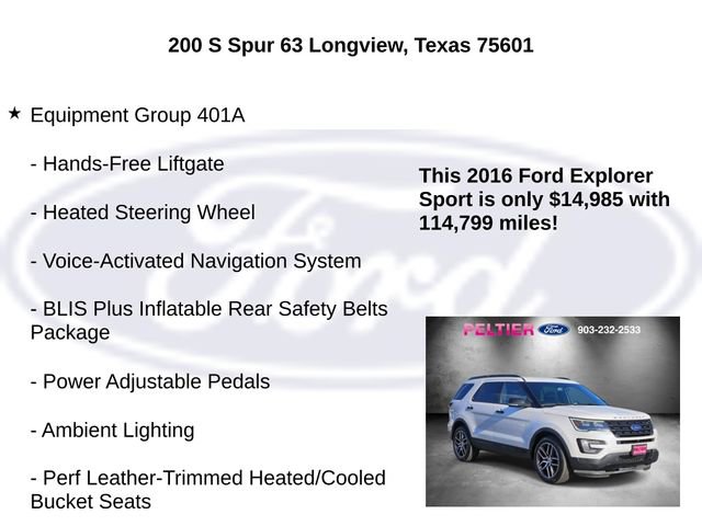 Used 2016 Ford Explorer Sport w/ Equipment Group 401A image 5