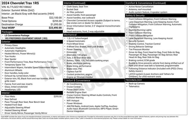 Certified 2024 Chevrolet Trax RS image 34