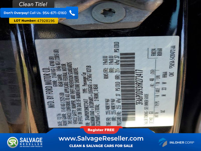 Used 2017 Ford Fusion Platinum AWD/4WD image 16