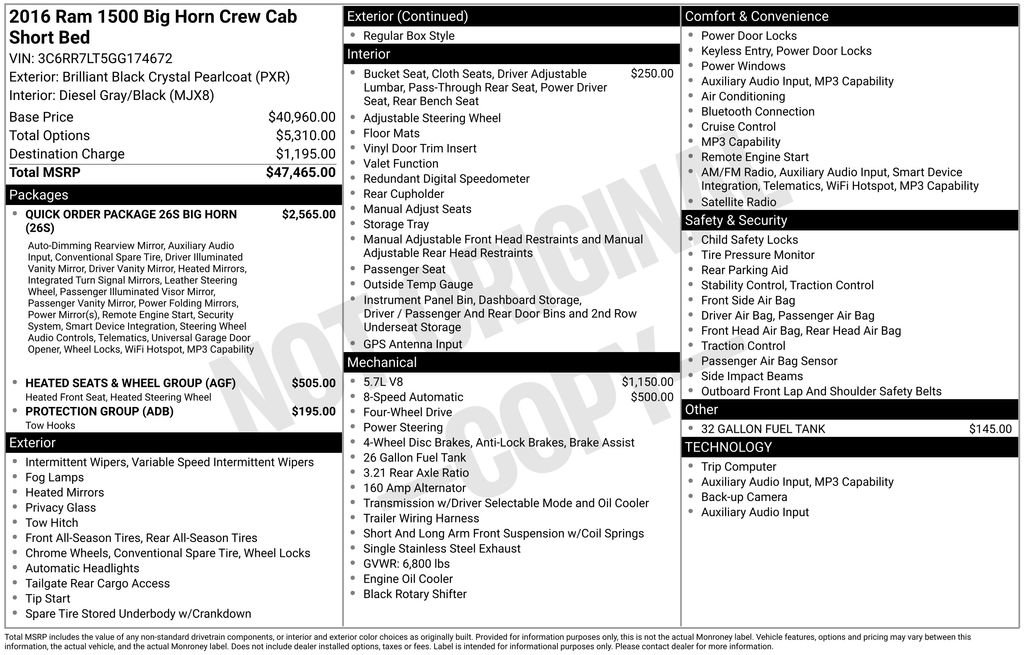 Used 2016 RAM 1500 Big Horn image 19