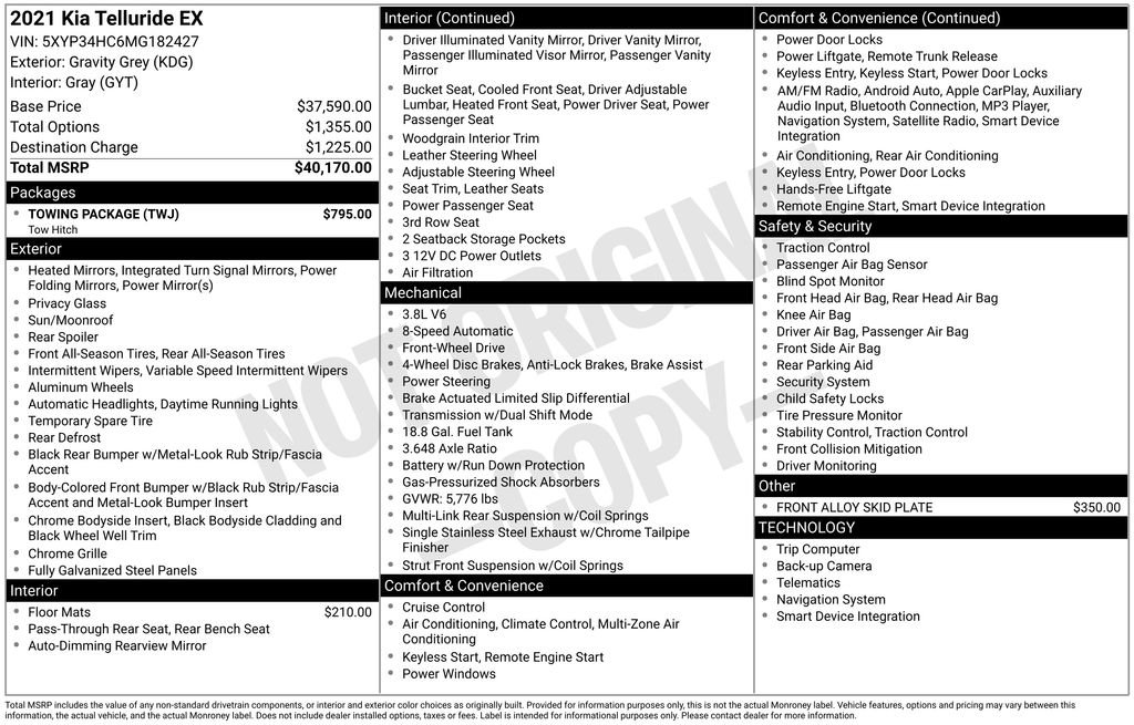 Used 2021 Kia Telluride EX w/ Towing Package image 4